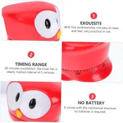 Timer Temporizadores,Timer Cocina Con Forma De Buho Retro Reloj Temporizador A Cuerda