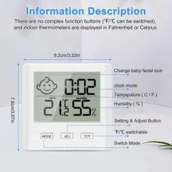 Termómetros e Higrómetros,Termohigrometro Medidor De Temperatura Y Humedad Digital