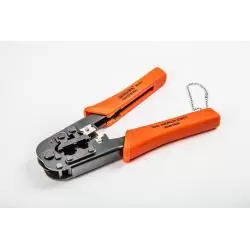 Tester y Herramientas de Redes,Crimpeadora Metalica Alicate Eletricista Mk-0210 4/6/8p Rj45 - Naranjo