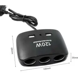 Otros,Adaptador Splitter Hub De Encendedor De Auto + Puerto Usb - Cable 120w