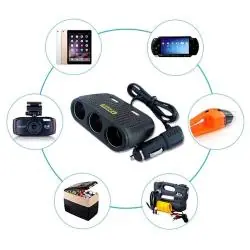 Otros,Adaptador Splitter Hub De Encendedor De Auto + Puerto Usb - Cable 120w