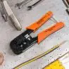 Tester y Herramientas de Redes,Crimpeadora Metalica Alicate Eletricista Mk-0210 4/6/8p Rj45 - Naranjo