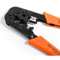 Tester y Herramientas de Redes,Crimpeadora Metalica Alicate Eletricista Mk-0210 4/6/8p Rj45 - Naranjo