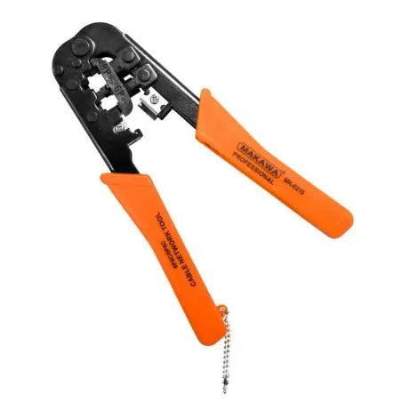 Tester y Herramientas de Redes,Crimpeadora Metalica Alicate Eletricista Mk-0210 4/6/8p Rj45 - Naranjo
