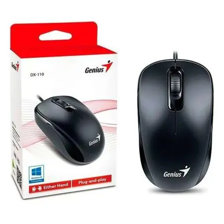 Mouse,Mouse Optico Usb Alambrico Genius Ergonomico Pc Notebook DX-110