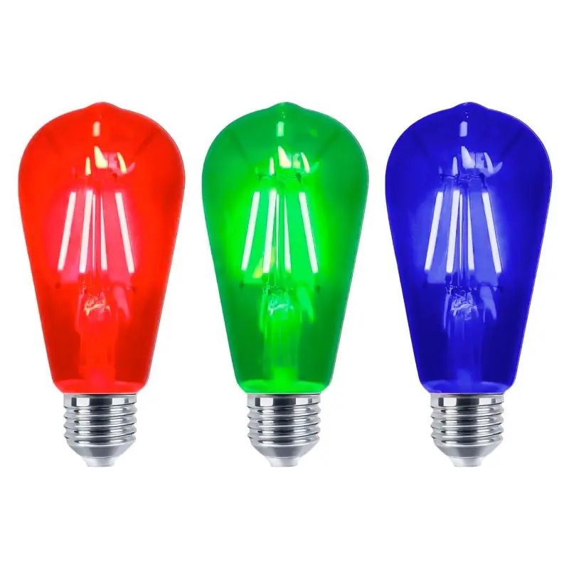 Iluminación de Fiestas,3X Ampolleta LED Vintage Color Fiesta Luz colores Retro Decoracion