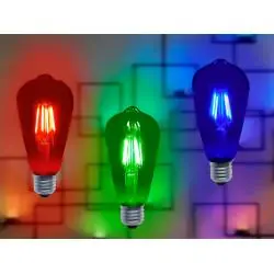 Iluminación de Fiestas,Ampolleta Vintage Luz Led Colores Fiesta Retro Decoracion - Azul