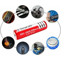 Pilas y Baterias,6X Pack Pila Recargable 18650 Bateria Mah Linterna Vapeador