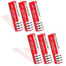 Pilas y Baterias,6X Pack Pila Recargable 18650 Bateria Mah Linterna Vapeador
