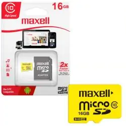Tarjeta Flash Micro SD,Tarjeta Memoria 16gb Micro Sd Maxell Original + Adaptador Sd