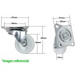 Otros,4x Rueda Mueble Carro Giratoria 4cm Zincada 40mm Placa Base