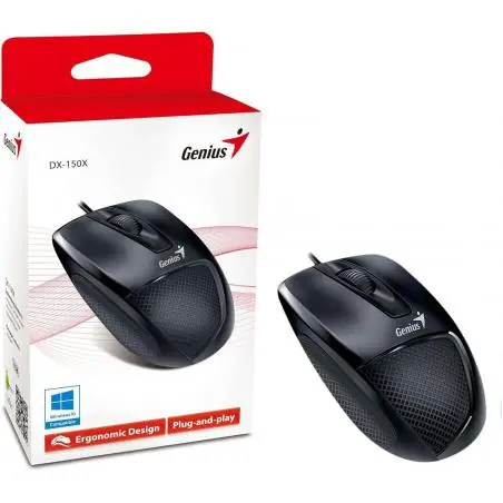Mouse,Mouse Alambrico Cable Usb Optico Notebook Pc Trabajo Oficina DX-150X