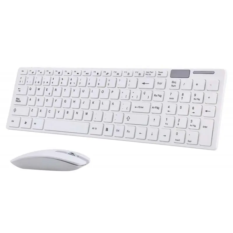 Kit Teclado + Mouse,Kit Mouse Teclado Inalambrico Para Pc Notebook Usb Pilas Blanco k-6