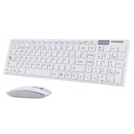 Kit Teclado + Mouse,Kit Mouse Teclado Inalambrico Para Pc Notebook Usb Pilas Blanco k-6