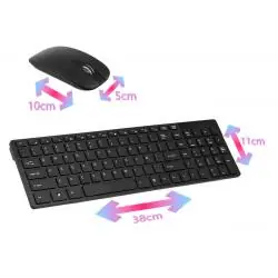 Kit Teclado + Mouse,Kit Mouse Teclado Inalambrico Para Pc Notebook Usb Pilas NEGRO k-6
