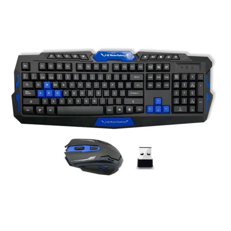 Kit Teclado + Mouse,Kit Teclado Mouse Gamer Inalambrico Receptor Usb Pc Notebook - HK8100
