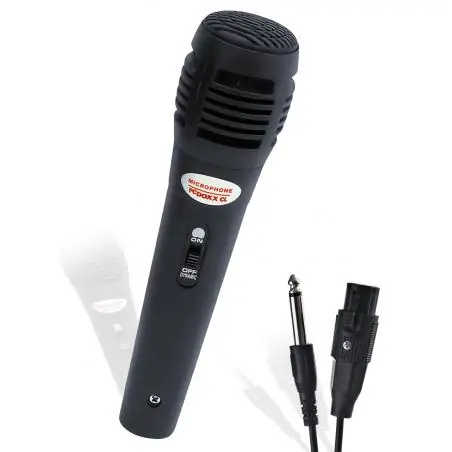 Micrófono Karaoke y Accesorios,Microfono Alambrico Fiesta Karaoke Jack 6.3 Cable Plug 6.5mm - SM-338