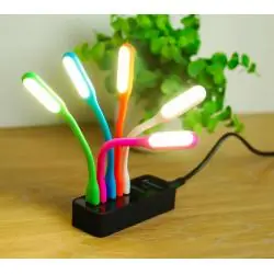 Accesorios Notebook,Luz Led Mini Portátil Usb Flexible Lámpara - Negra