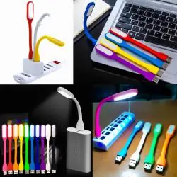 Accesorios Notebook,Luz Led Mini Portátil Azul Flexible Lámpara - Azul