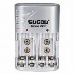 Cargadores de Pilas (Con y sin Pilas),Cargador De Pilas Recargables Aa Aaa Y Baterias De 9v - Sogdu