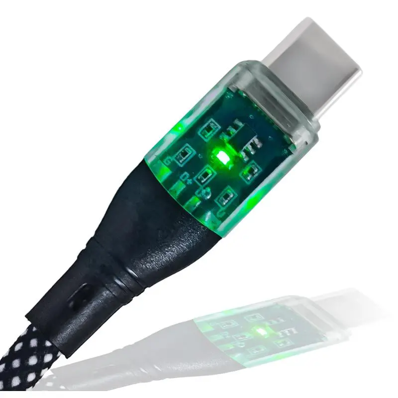 Cables de Datos y Carga,Cable Usb Tipo C Carga Rapida Luz Resistente Reforzado Malla