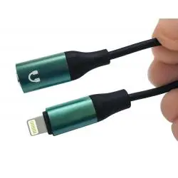 Adaptadores de Audio, BT y OTG,Adaptador Audifonos Jack Plug 3.5 Para Lightning iPhone - MU2