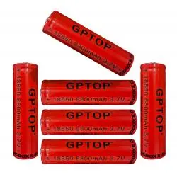 Pilas y Baterias,6x Pila Bateria 18650 Recargable Para Laser Foco Linterna - GPTOP