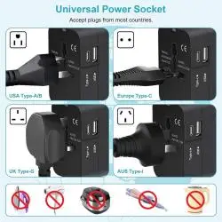 Interruptores y Enchufes,Adaptador Enchufe Universal De Viaje Usb Tipo C Corriente