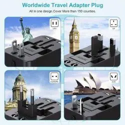 Interruptores y Enchufes,Adaptador Enchufe Universal De Viaje Usb Tipo C Corriente