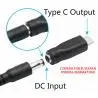 Adaptadores y Cables,Adaptador Carga Tipo C Macho Plug Poder 5.5 x 2.1 y 2.5 mm
