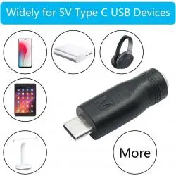 Adaptadores y Cables,Adaptador Carga Tipo C Macho Plug Poder 5.5 x 2.1 y 2.5 mm