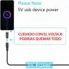 Adaptadores y Cables,Adaptador Carga Tipo C Macho Plug Poder 5.5 x 2.1 y 2.5 mm
