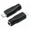 Adaptadores y Cables,Adaptador Carga Tipo C Macho Plug Poder 5.5 x 2.1 y 2.5 mm