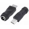 Adaptadores y Cables,Adaptador Carga Tipo C Macho Plug Poder 5.5 x 2.1 y 2.5 mm