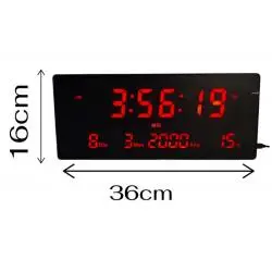 Relojes,Reloj Mural Pared Digital Luz Led Numeros Rojos Iluminado - NEW