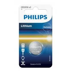 Pilas y Baterias,Pila Boton Philips Cr2016 Control Llave Auto Porton Reloj Litio