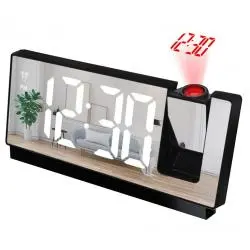 Relojes,Reloj Espejo Led Con Proyector Digital Alarma - S282A
