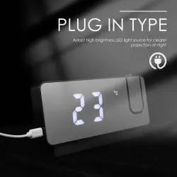 Relojes,Reloj Espejo Led Con Proyector Digital Alarma - S282A