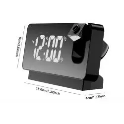 Relojes,Reloj Espejo Led Con Proyector Digital Alarma - S282A