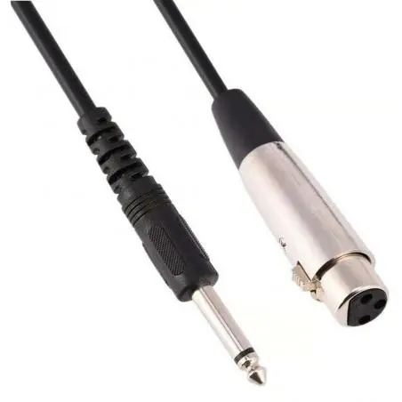 Adaptadores de Audio,Cable XLR Canon a Plug 6.3mm Microfono Amplificador Guitarra - 1.5Mts