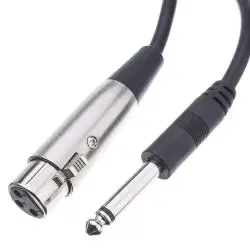 Adaptadores de Audio,Cable XLR Canon a Plug 6.3mm Microfono Amplificador Guitarra - 1.5Mts