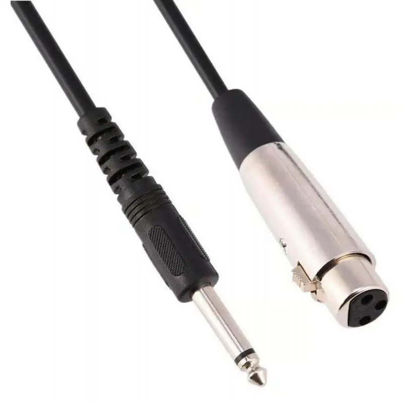Adaptadores de Audio,Cable XLR Canon a Plug 6.3mm Guitarra Microfono Amplificador - 4.5Mts