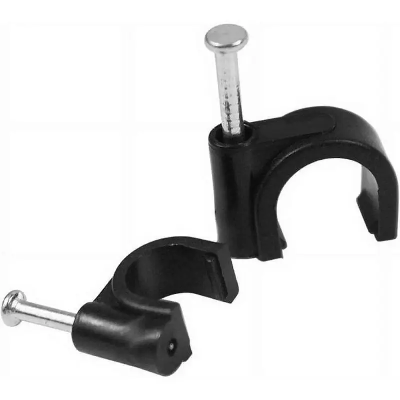 Otros,25X Grampa Grapa Clavo Para Cable De Red Cat6 Coaxial Pinza - NEGRO