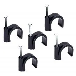 Otros,25X Grampa Grapa Clavo Para Cable De Red Cat6 Coaxial Pinza - NEGRO