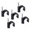 Otros,25X Grampa Grapa Clavo Para Cable De Red Cat6 Coaxial Pinza - NEGRO