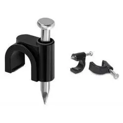 Otros,25X Grampa Grapa Clavo Para Cable De Red Cat6 Coaxial Pinza - NEGRO
