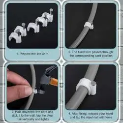 Otros,25X Grampa Grapa Clavo Para Cable De Red Cat6 Coaxial Pinza - NEGRO