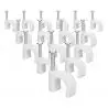 Otros,25X Grampa Grapa Clavo Para Cable De Red Cat6 Coaxial Pinza - BLANCO