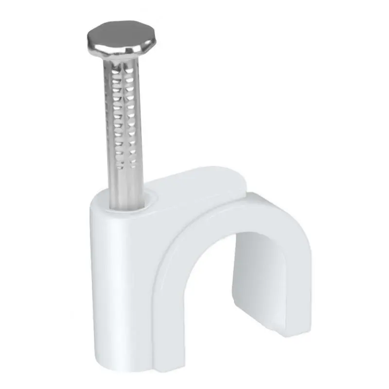 Otros,25X Grampa Grapa Clavo Para Cable De Red Cat6 Coaxial Pinza - BLANCO