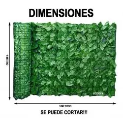 Terraza y Jardín,Malla Alfombra Hojas Enredadera Treillage Reja Cortina 300x100cms